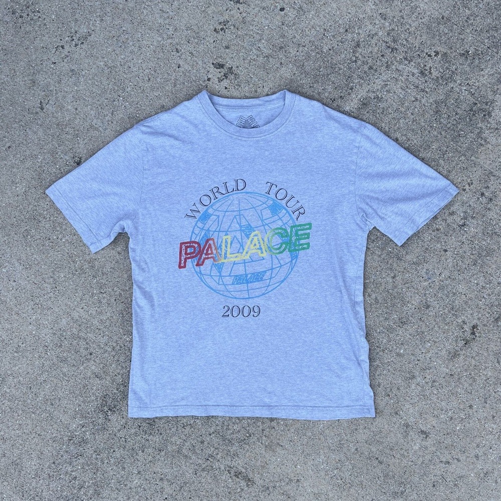 Palace World Tour T-shirt Grey Marl | Size L